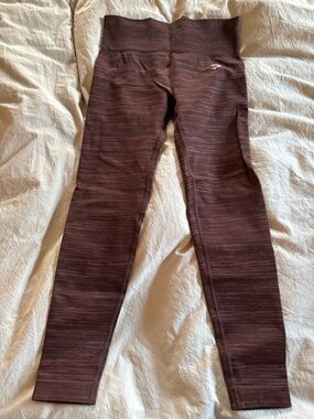 Gymshark Maroon Space-Dyed Leggings with High Waist